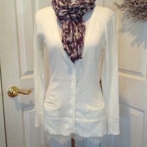Lacey bottom off white longer cardigan